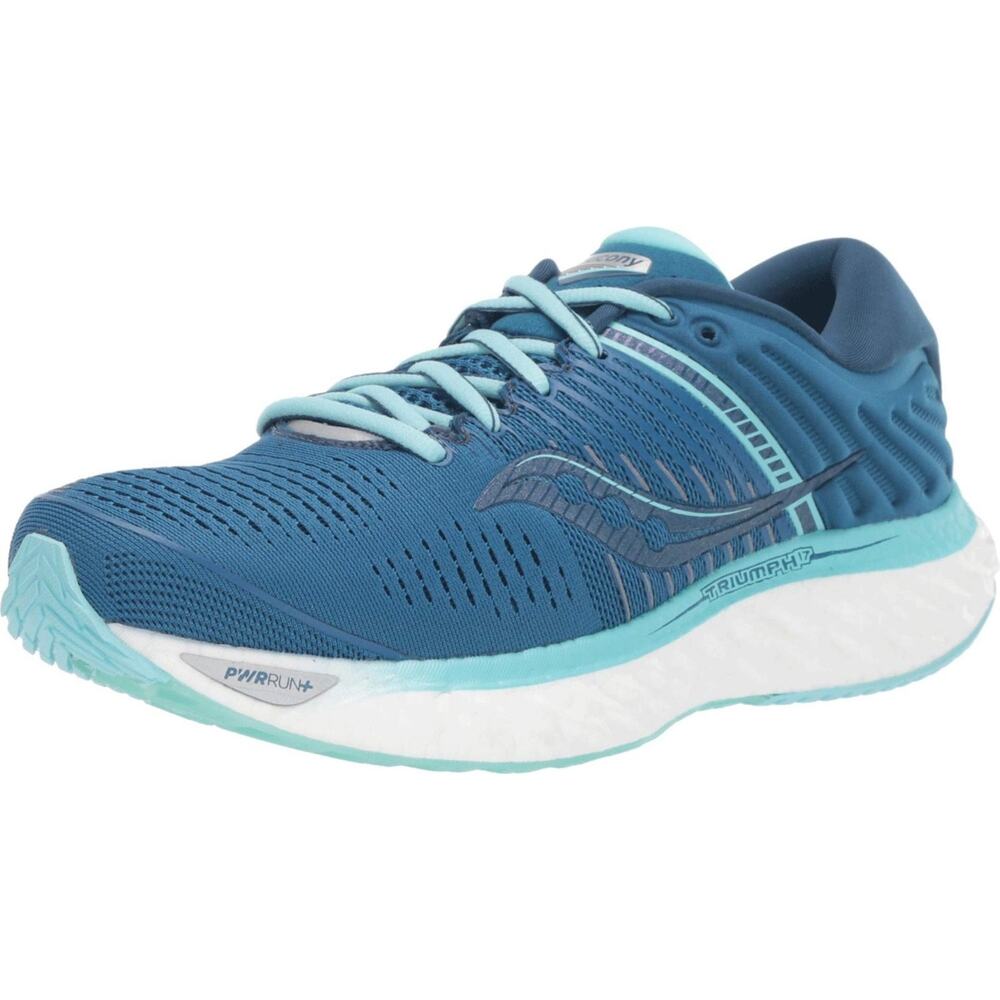 Saucony Womens Triumph 17 Running Shoes Blue Aqua White Size 7 Sneaker New